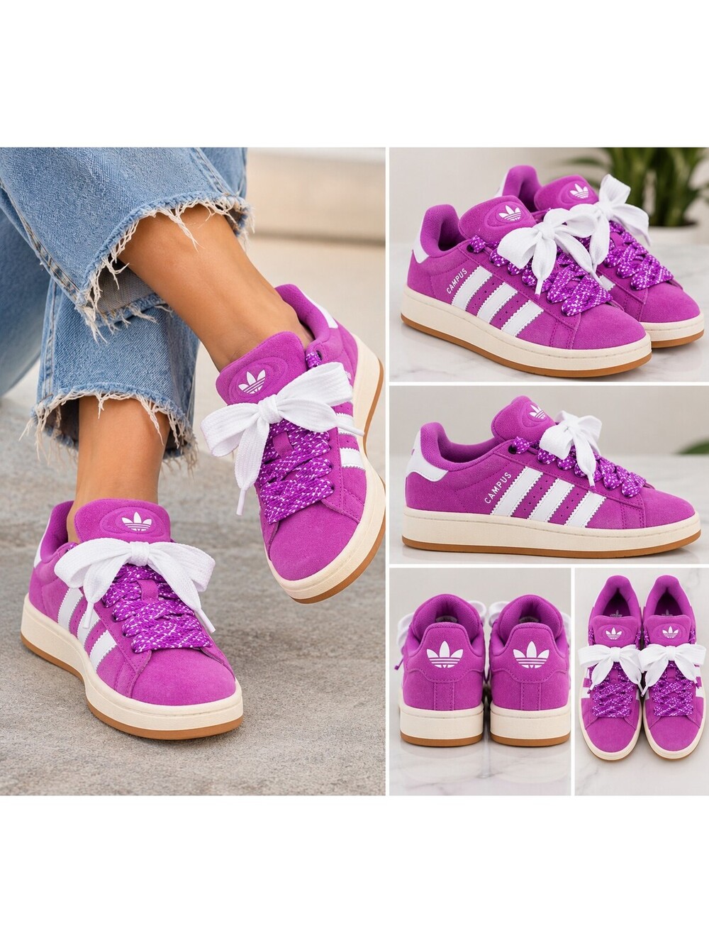 adidas Campus 00s W Purple Burst Sneakers IF9616 Women’s 5.5 NWT Extra Laces